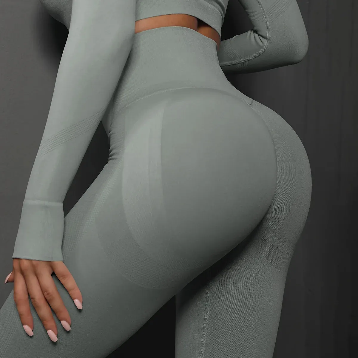 062 Seamless Stretchy Running Fitness  Peach Shaped Butt Legging