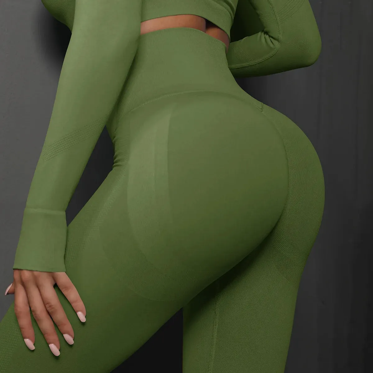 062 Seamless Stretchy Running Fitness  Peach Shaped Butt Legging