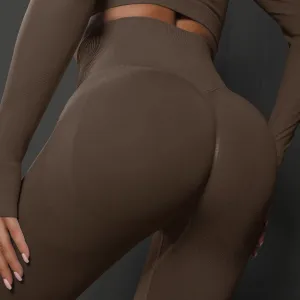 062 Seamless Stretchy Running Fitness  Peach Shaped Butt Legging