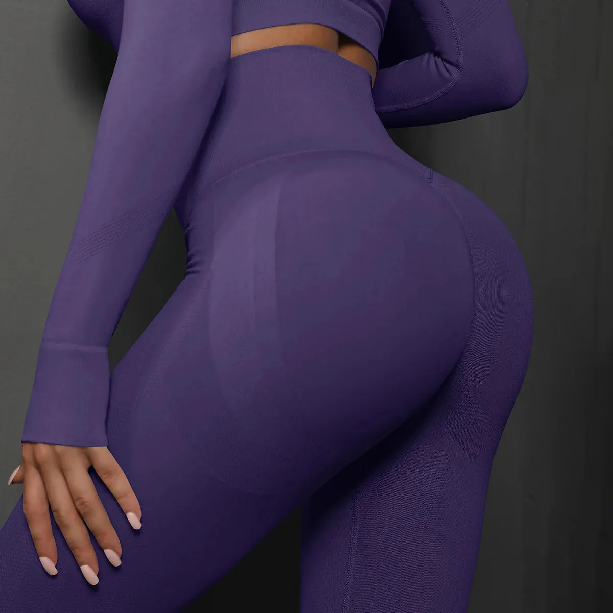 062 Seamless Stretchy Running Fitness  Peach Shaped Butt Legging