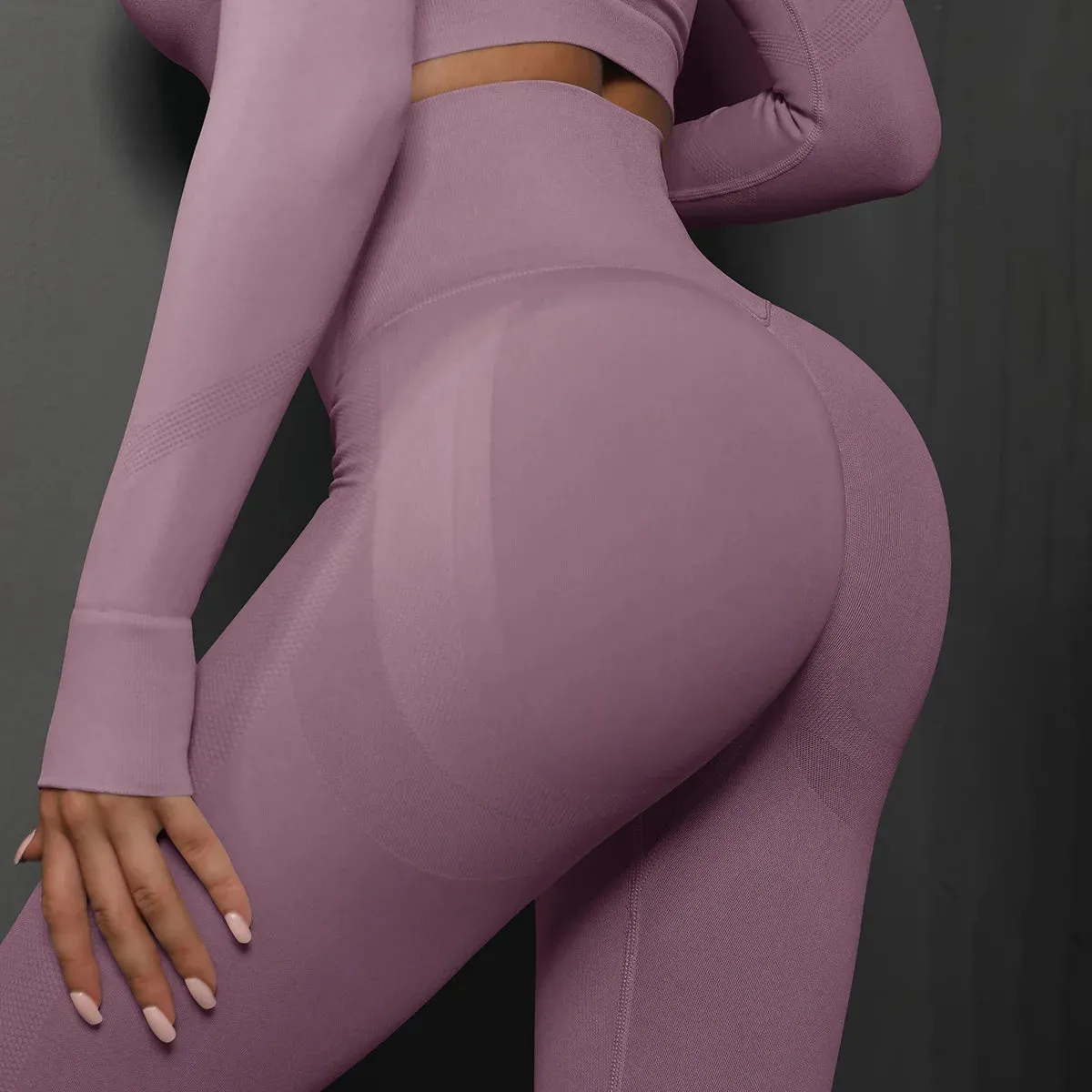 062 Seamless Stretchy Running Fitness  Peach Shaped Butt Legging