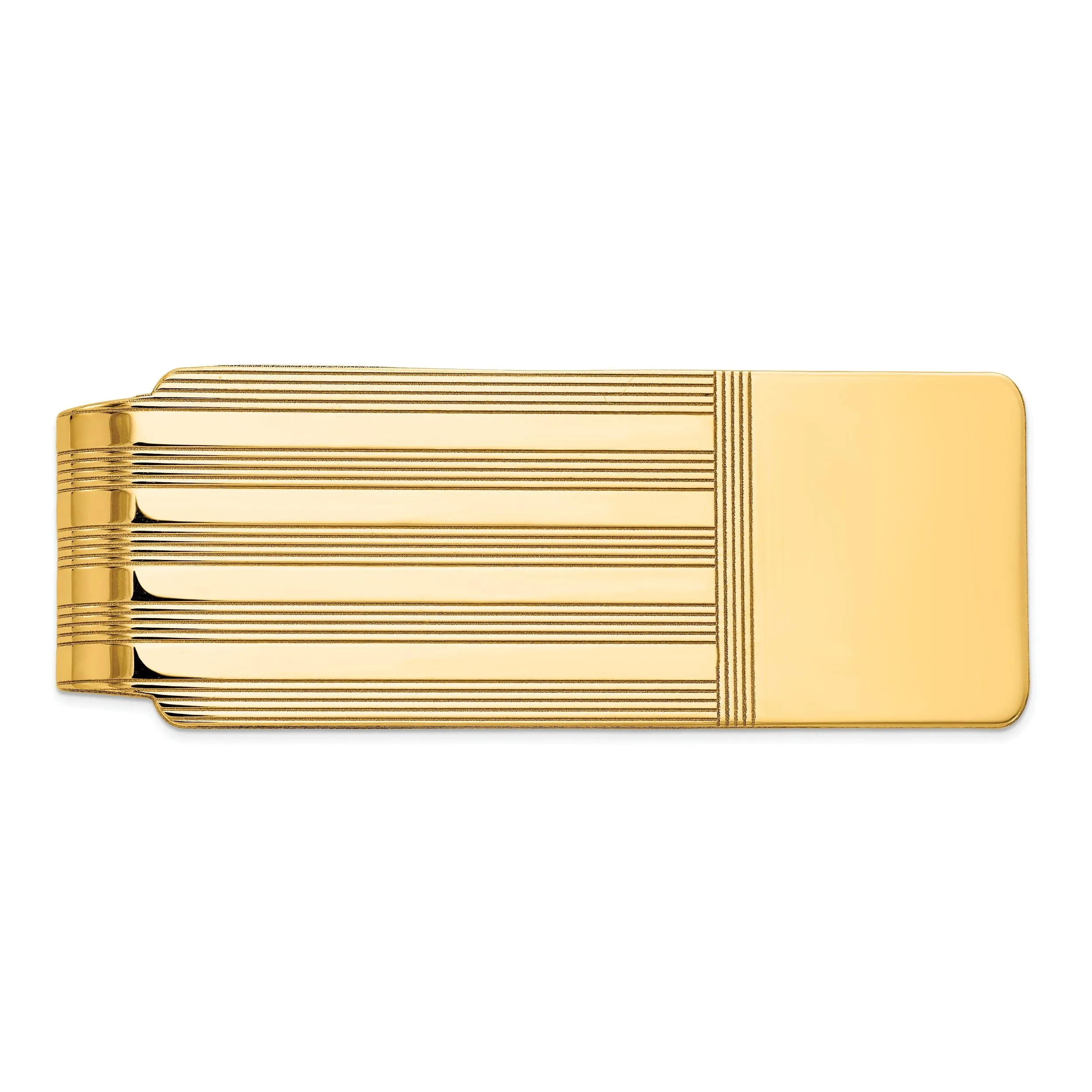 14k Yellow Gold Solid Fold Over Money Clip