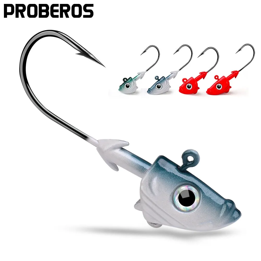1PCS Jig Head Soft Lure Hooks 21.5g-32.5g Jigging realistic 3d eye Fishhooks second concection