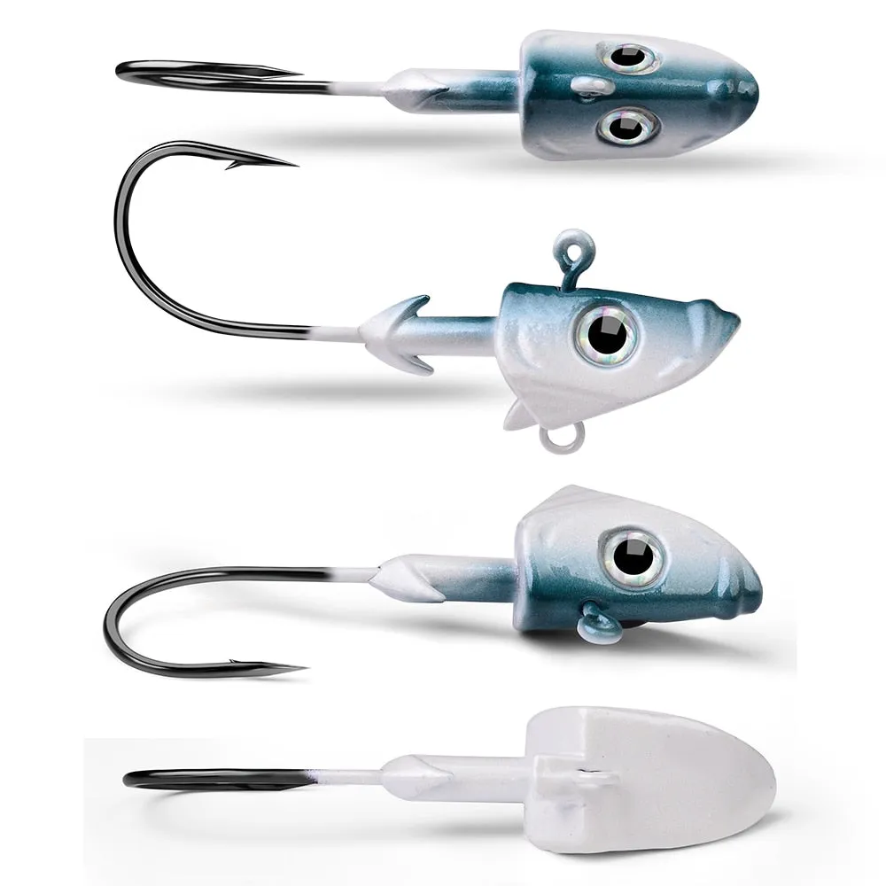 1PCS Jig Head Soft Lure Hooks 21.5g-32.5g Jigging realistic 3d eye Fishhooks second concection