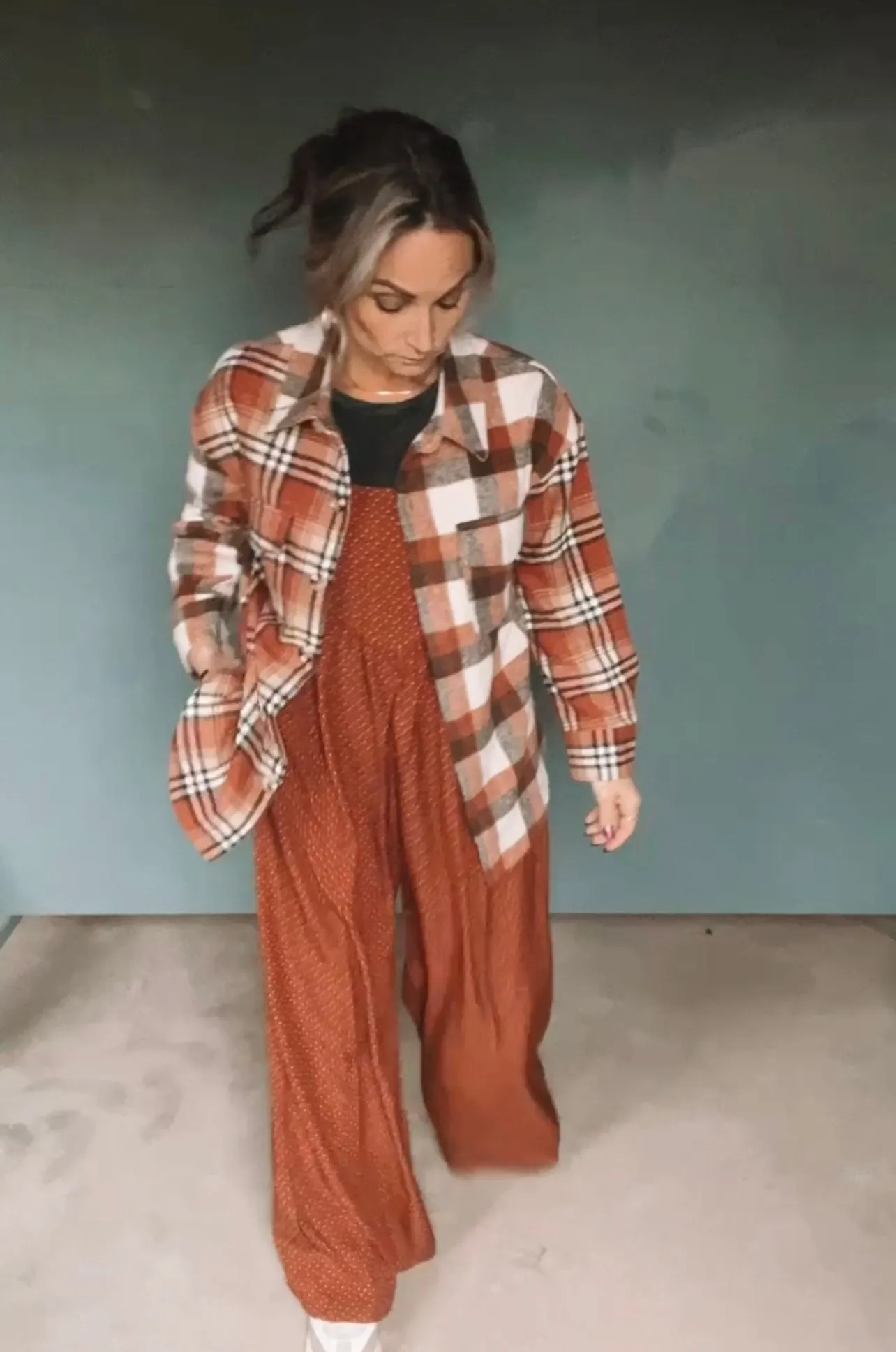 4231 RUST PRINT JUMPSUIT