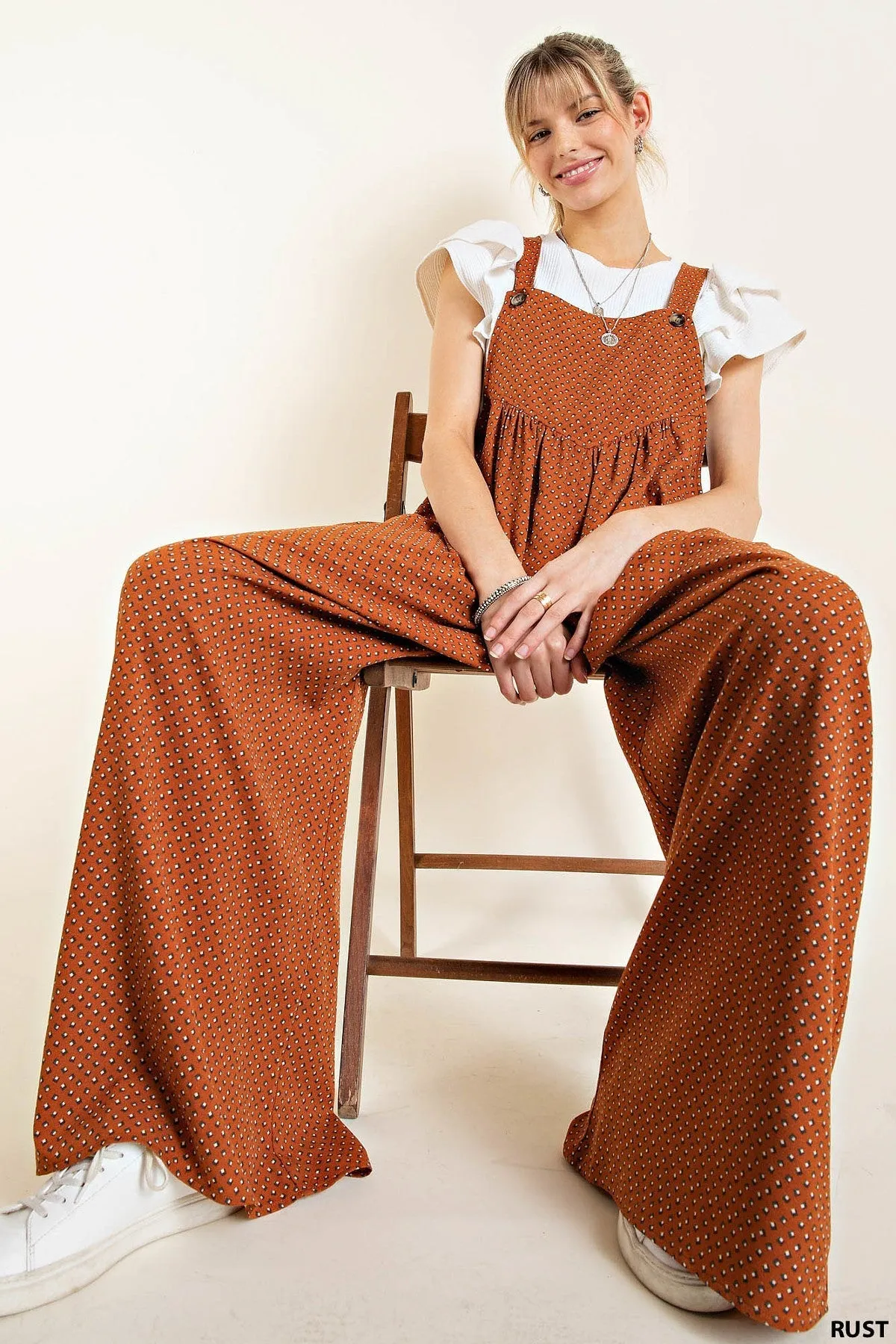 4231 RUST PRINT JUMPSUIT