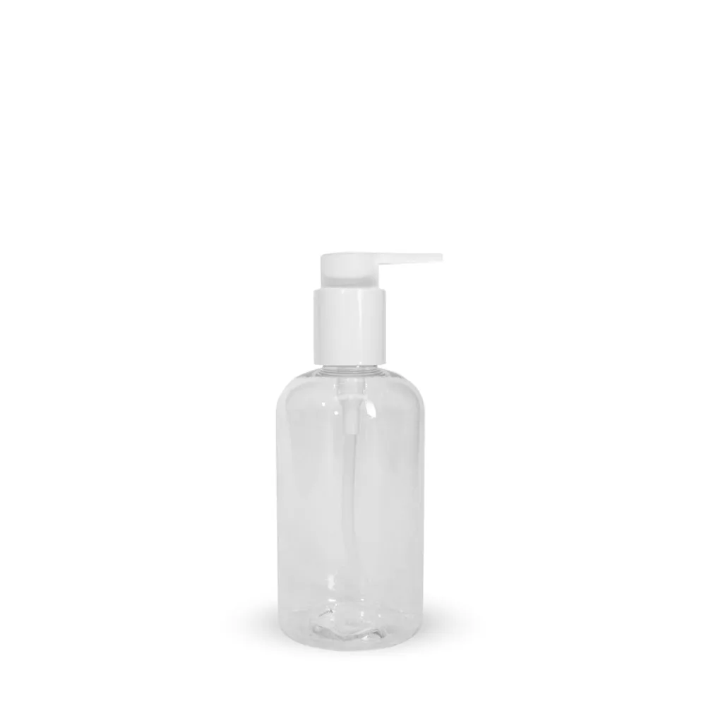 8 oz. Boston Round Clear PET with Pump