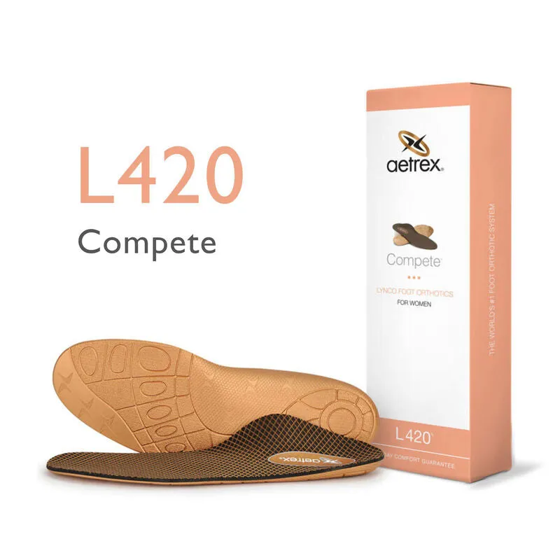 Aetrex Women's Compete Posted Orthotics for Flat & Low Arches
