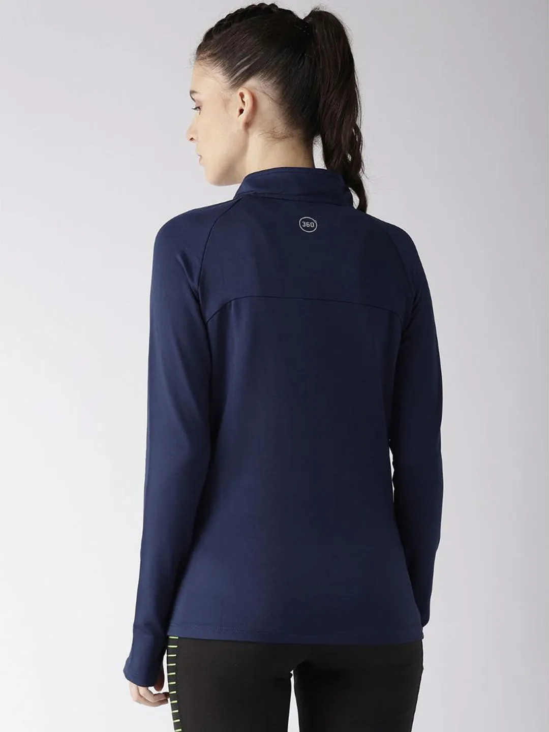 Alcis Women Navy Blue Solid Running Jacket
