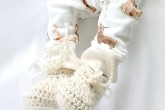 Alpaca Natural Bootie | 100% Alpaca | Newborn Baby