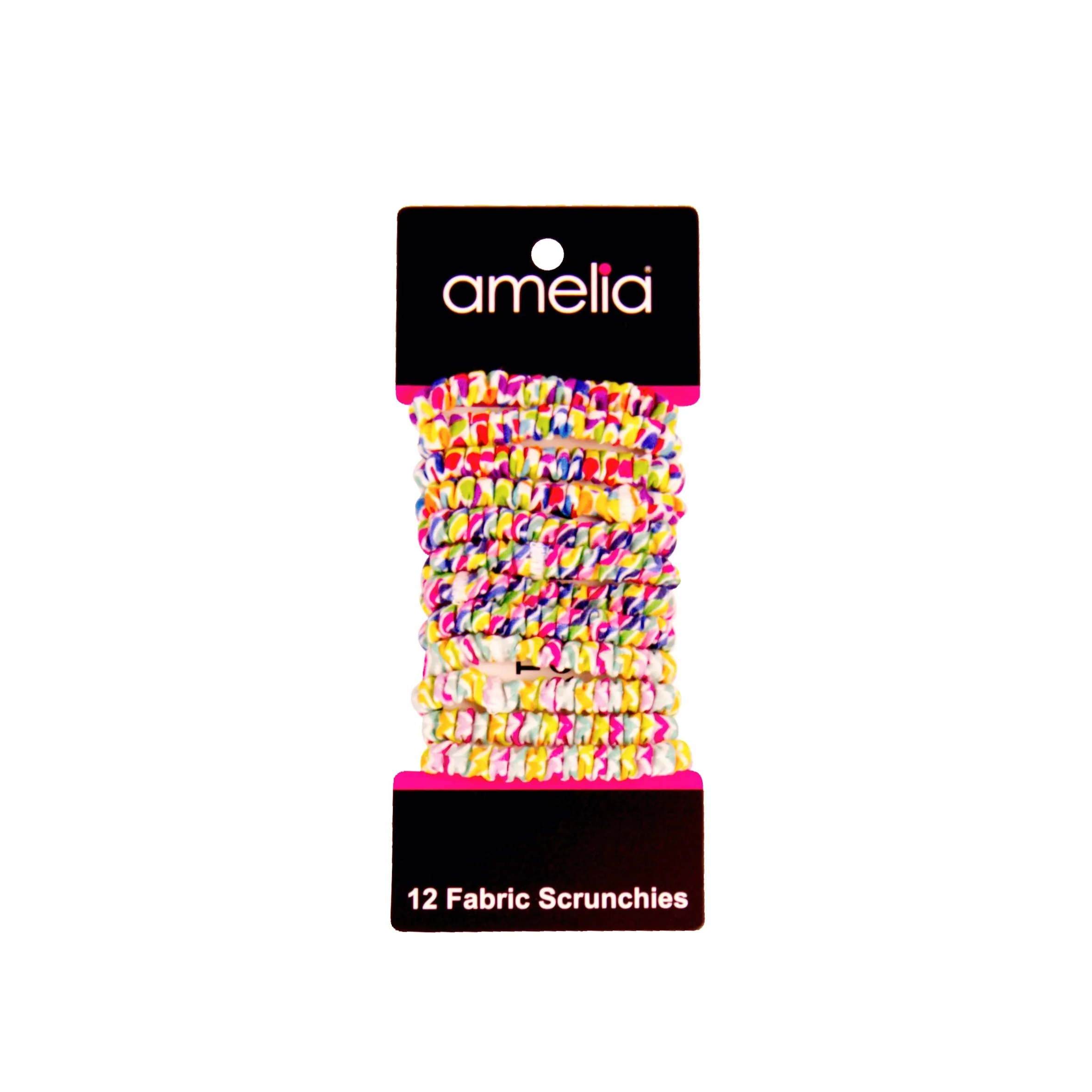 Amelia Beauty, Polka Dot and Stripe Mix Skinny Jersey Scrunchies, 2.125in Diameter, Gentle on Hair, Strong Hold, No Snag, No Dents or Creases. 12 Pack