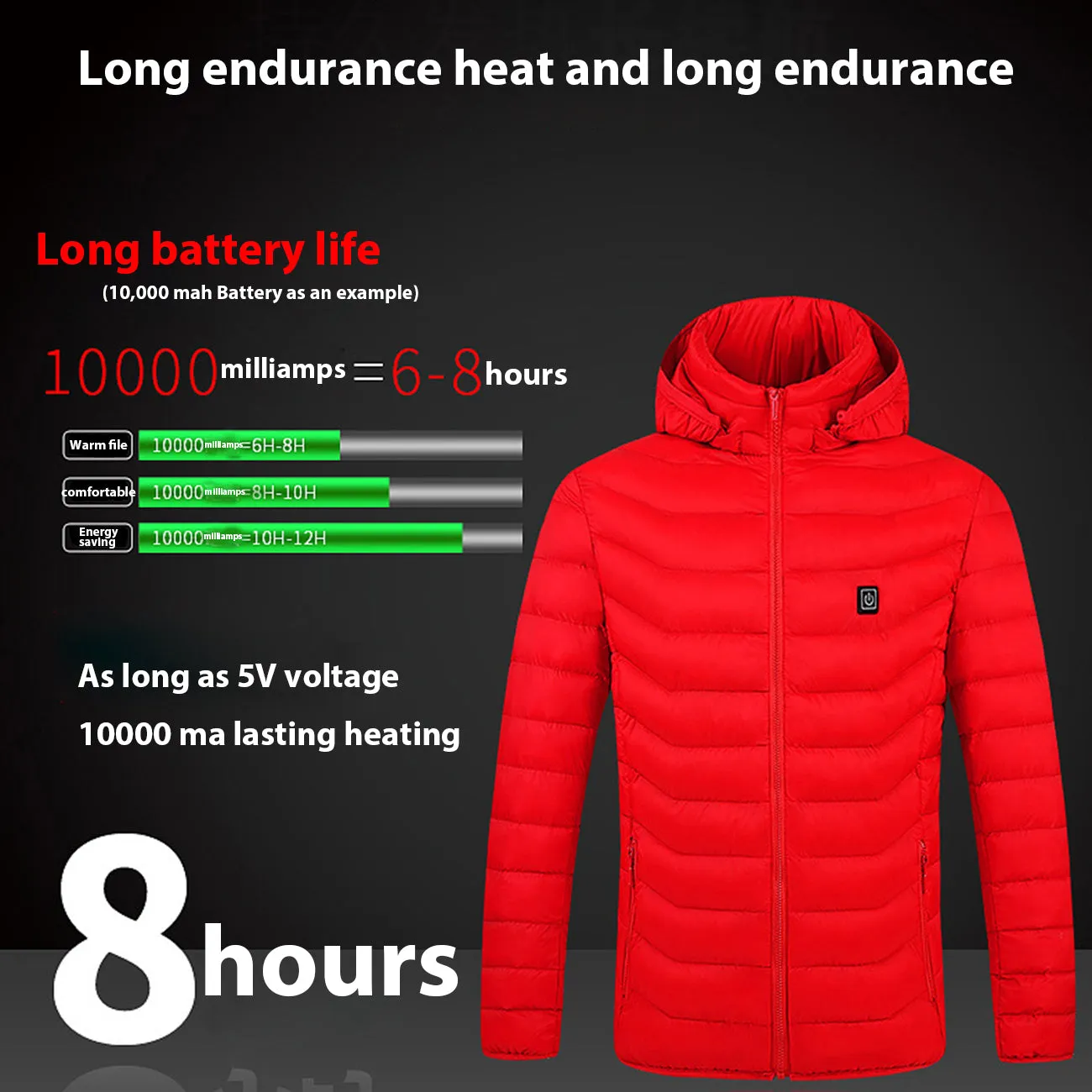 Anniou Men's 8 Area Heated Jacket