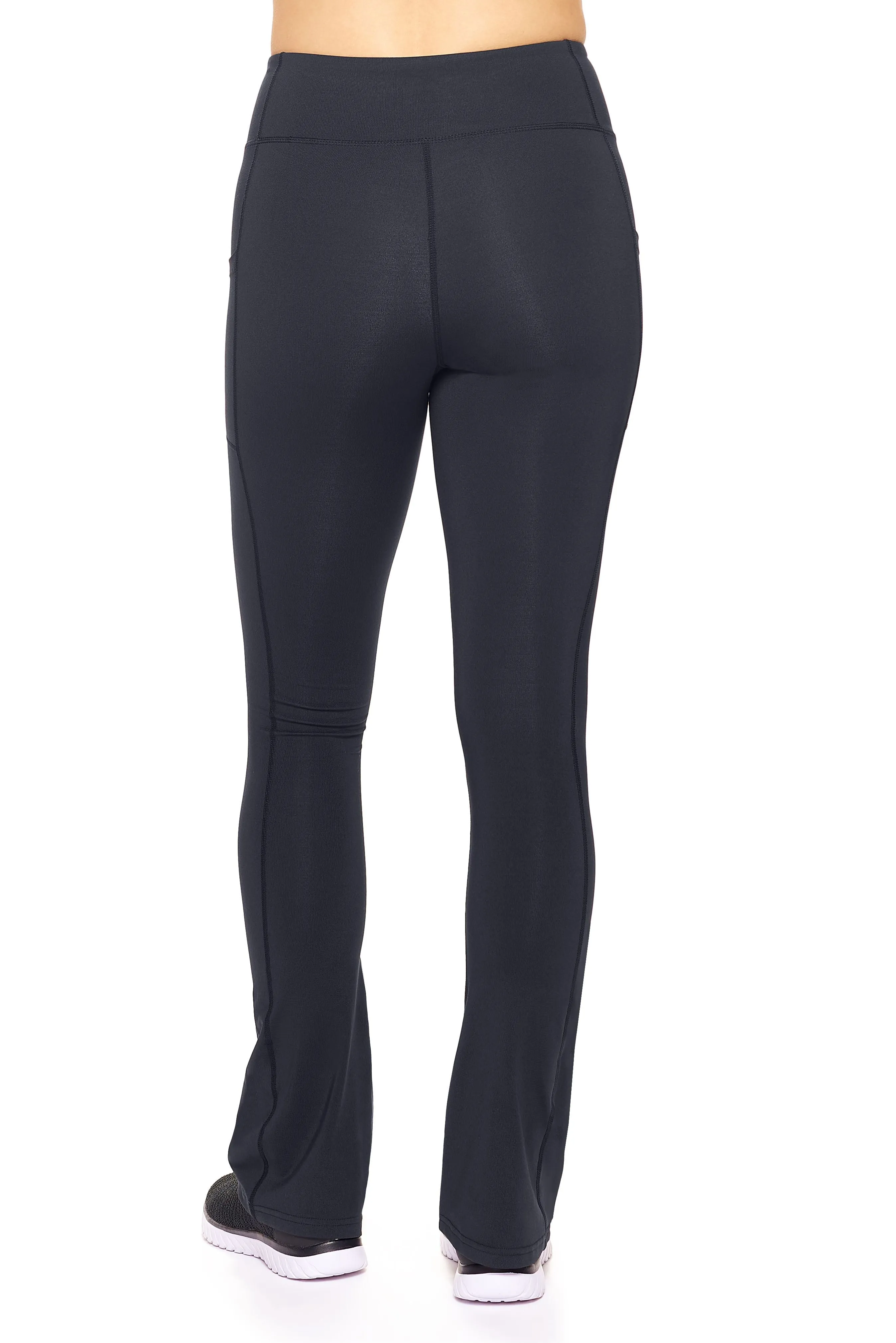 AQ1036 High-Waist Flare Leggings w/ Cell Pockets