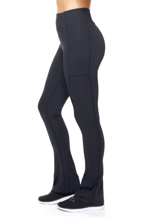 AQ1036 High-Waist Flare Leggings w/ Cell Pockets