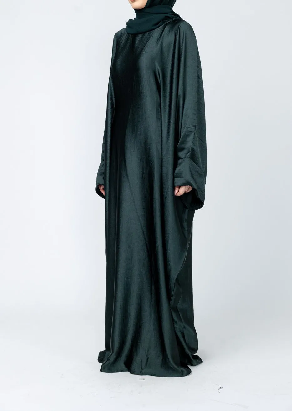 Aria closed batwing abaya - Emerald Green