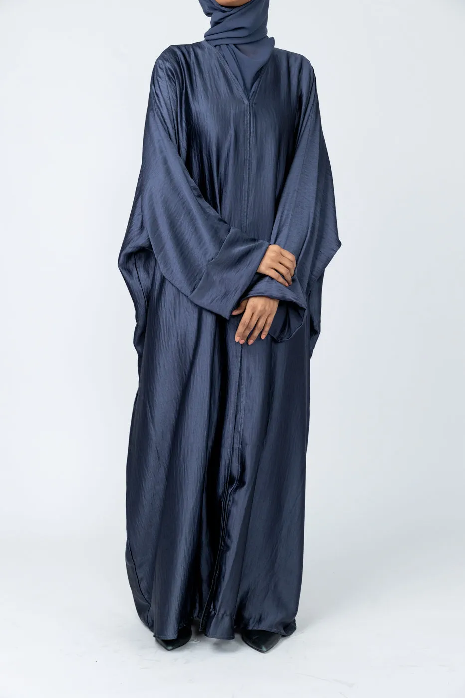 Aria open batwing abaya - indigo