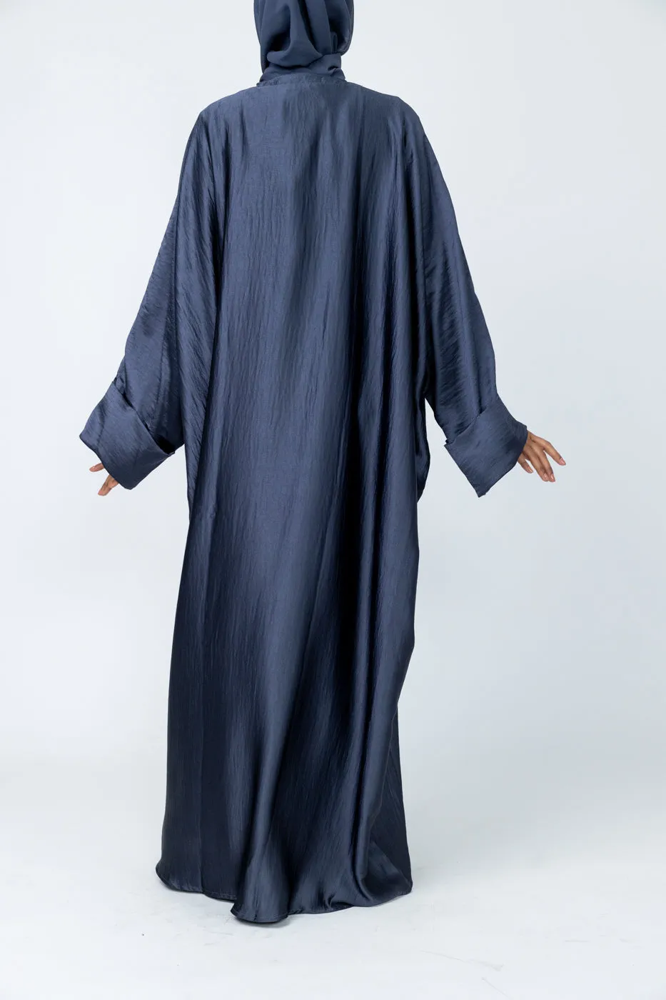 Aria open batwing abaya - indigo