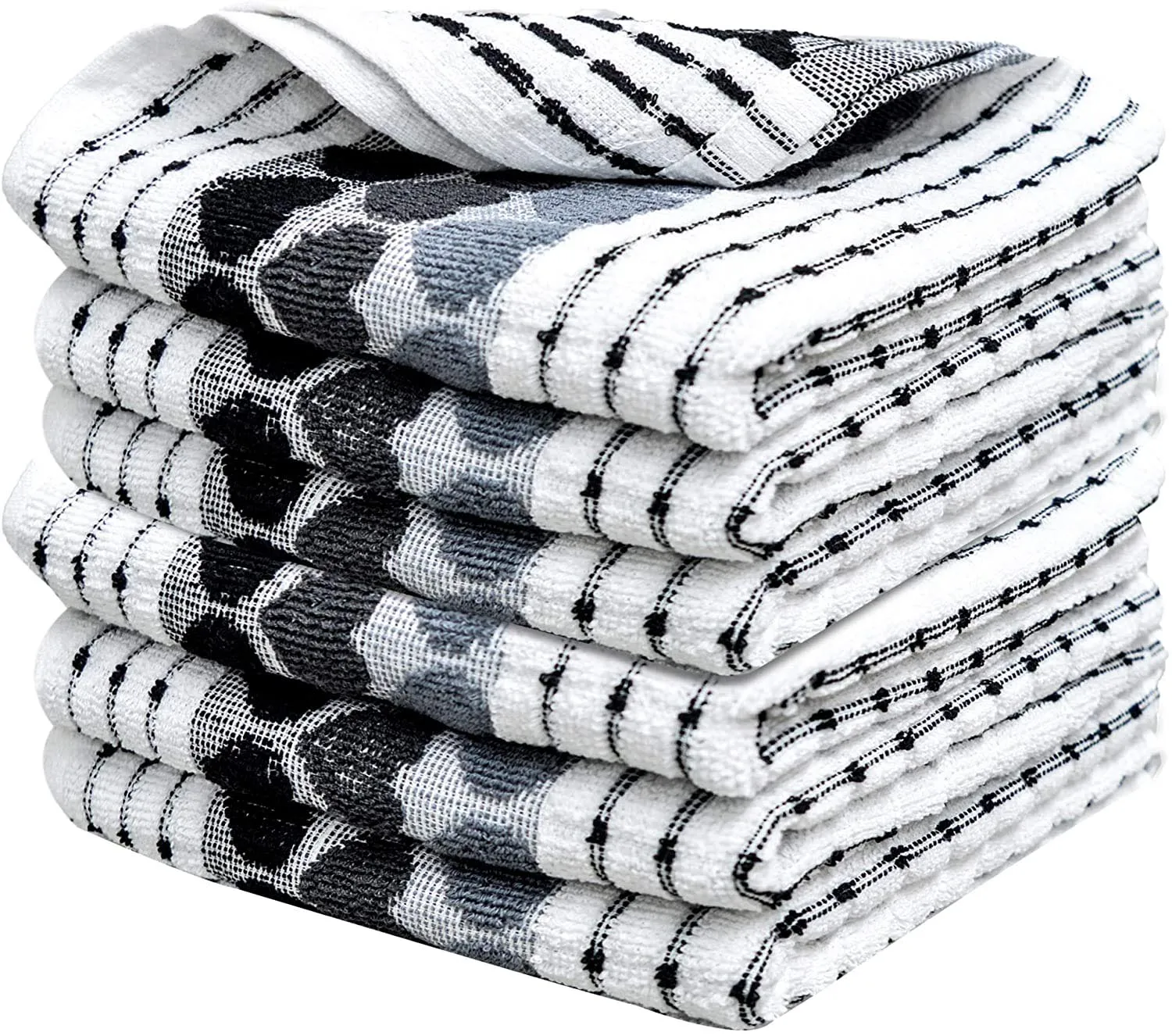 Aspen Cotton Kitchen Terry Tea Towels Set – Premium Absorbent Dish Towels