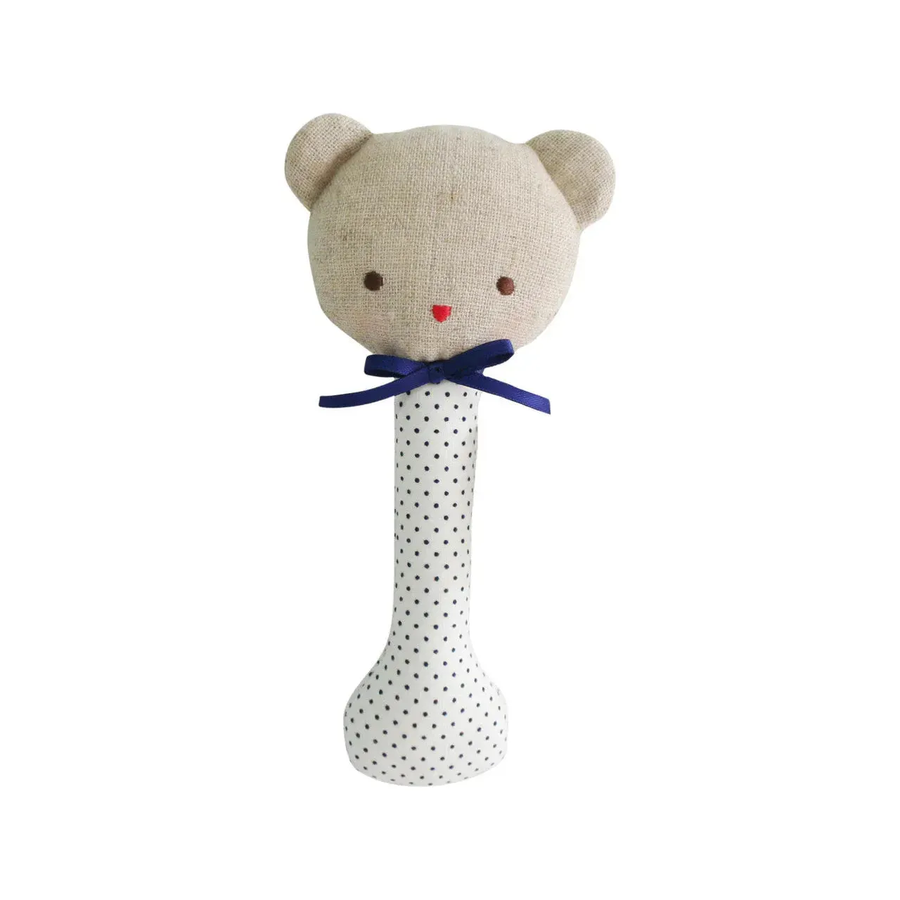 Baby Bear Stick Rattle Navy Spot