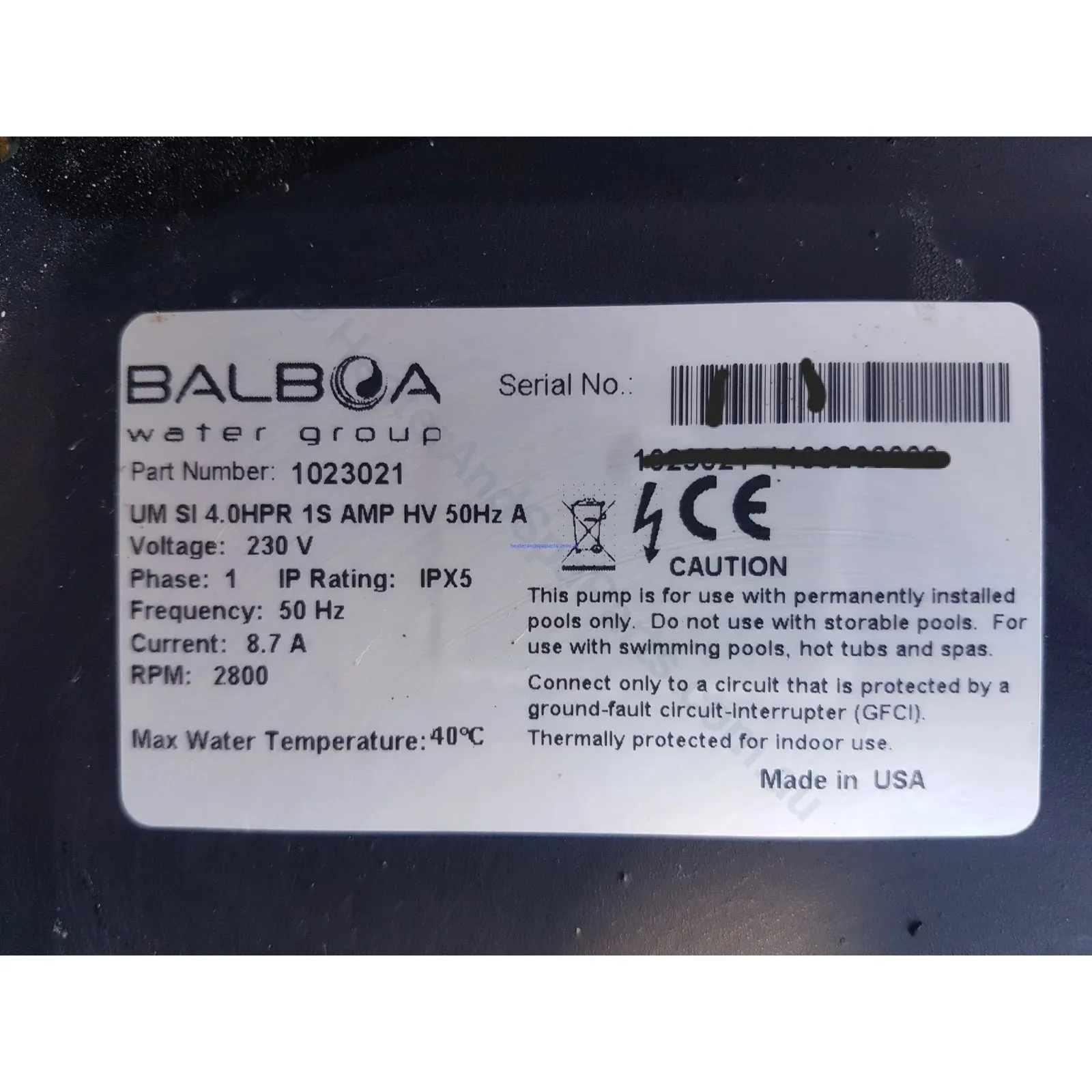 Balboa SuperWow Spa Jet Booster Pumps - 4HPR / 2HP - 1 & 2 Speed Versions