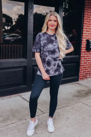 Be Free Tie-Dye Boyfriend Tee - Black