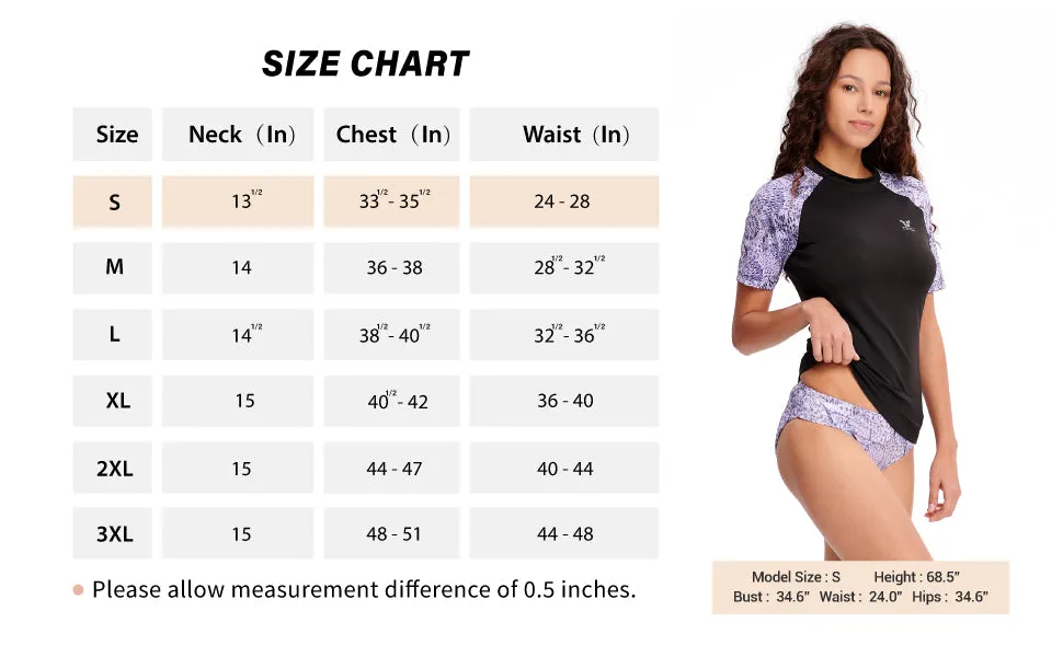 Beast Skin Art Short-Sleeve Rash Guard for Women - Black