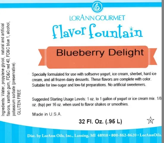 Blueberry Delight Flavor - 4 oz. - 32 oz. - Ice Cream and Beverage Flavors - LorAnn Oils - Canadian Distribution