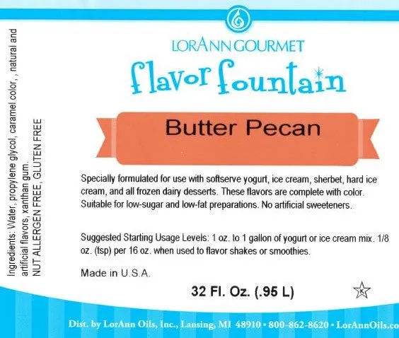 Butter Pecan Flavor - 4 oz. - 32 oz. - Ice Cream and Beverage Flavors - LorAnn Oils - Canadian Distribution