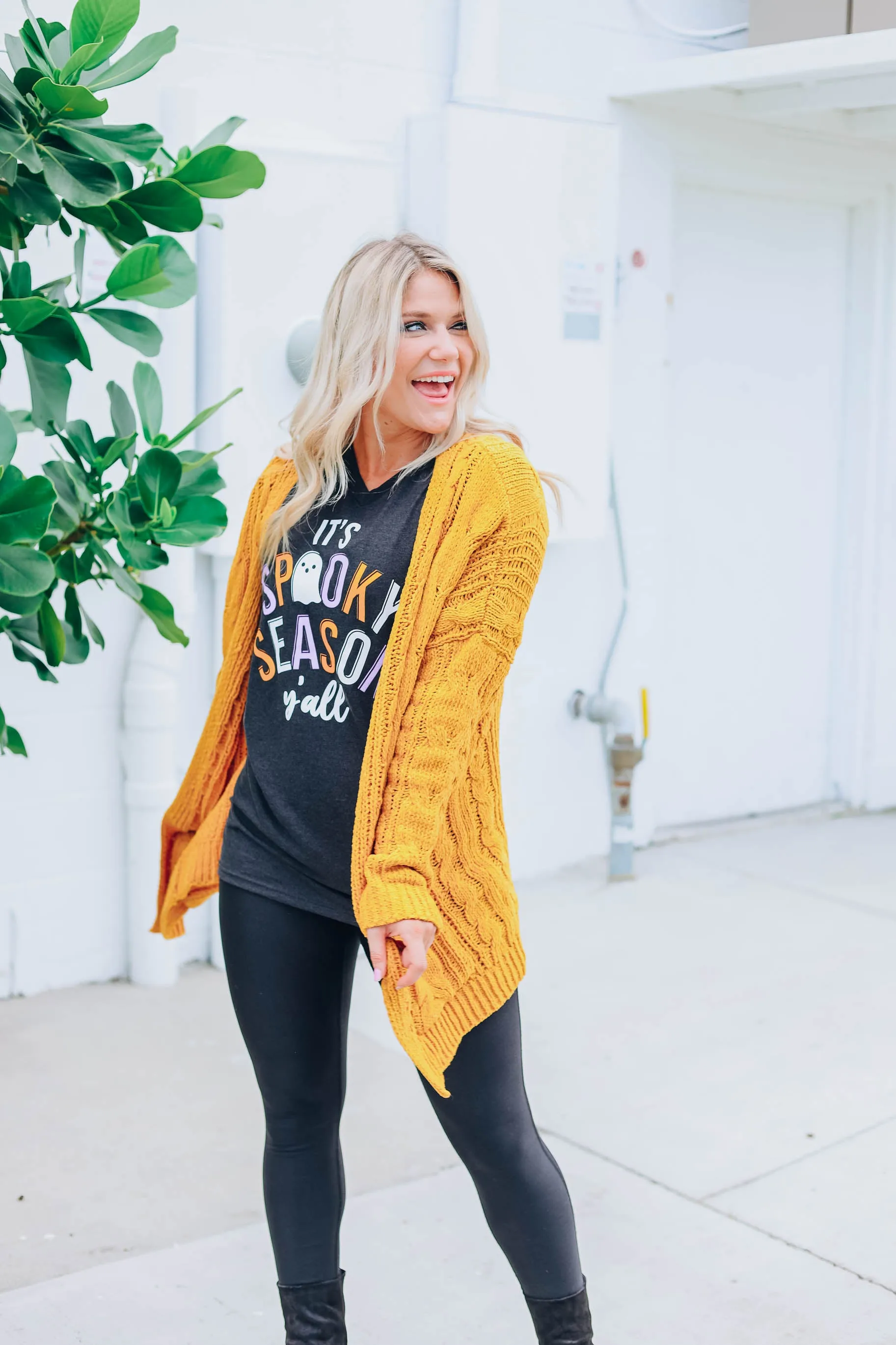 Cable Knit Cardigan - Mustard