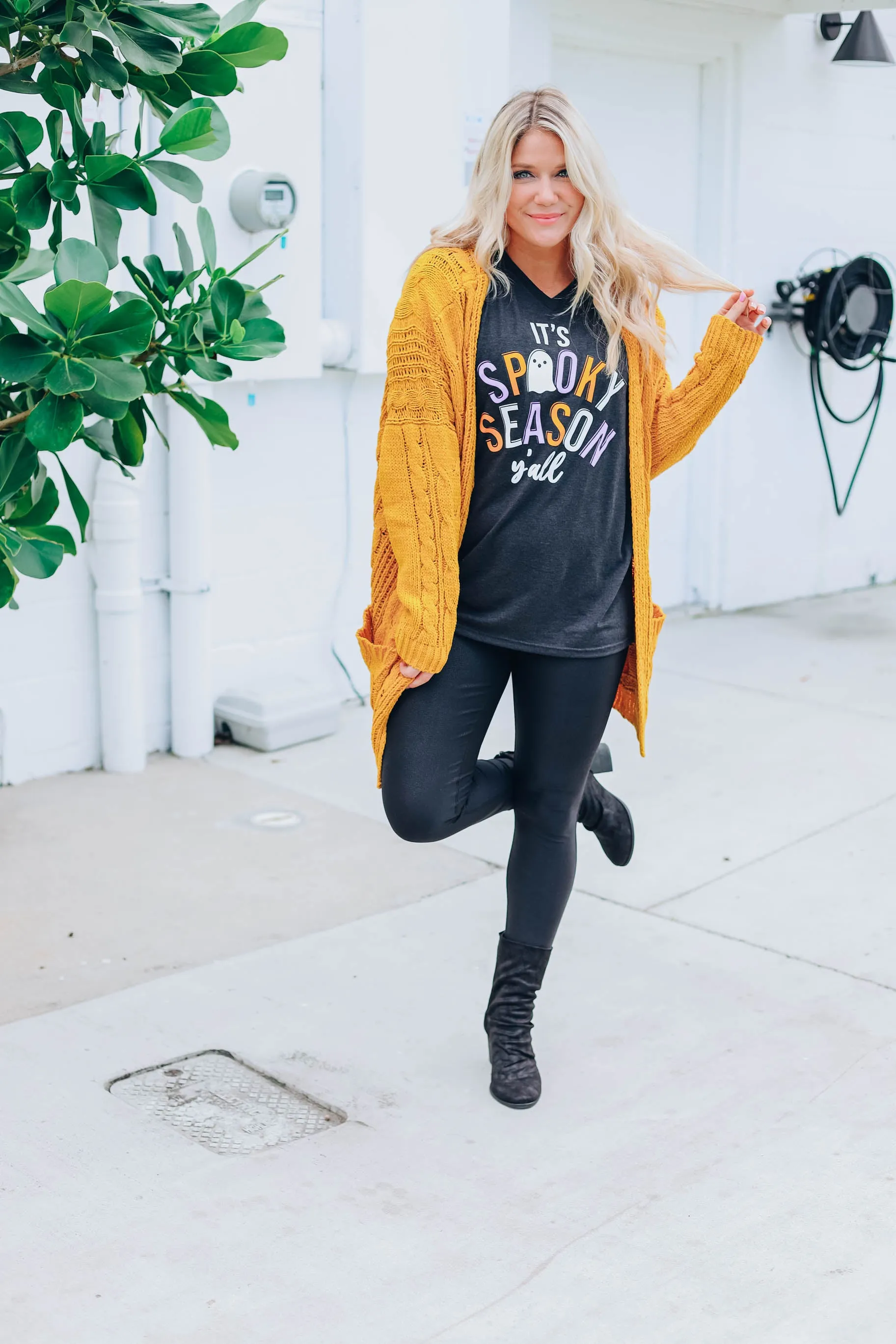 Cable Knit Cardigan - Mustard