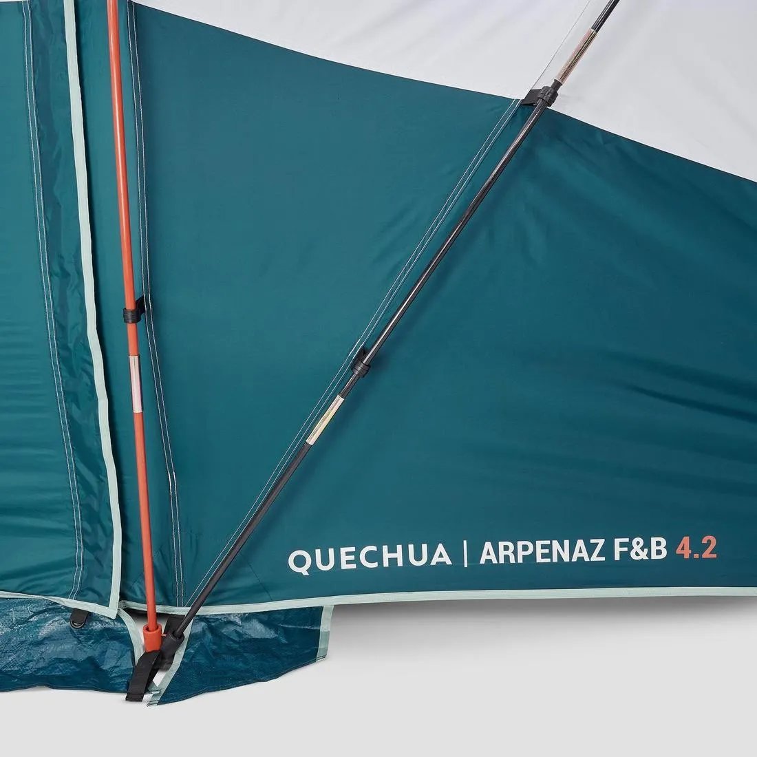 Camping tent with poles - Arpenaz 4.2 F&B - 4 Person - 2 Bedrooms