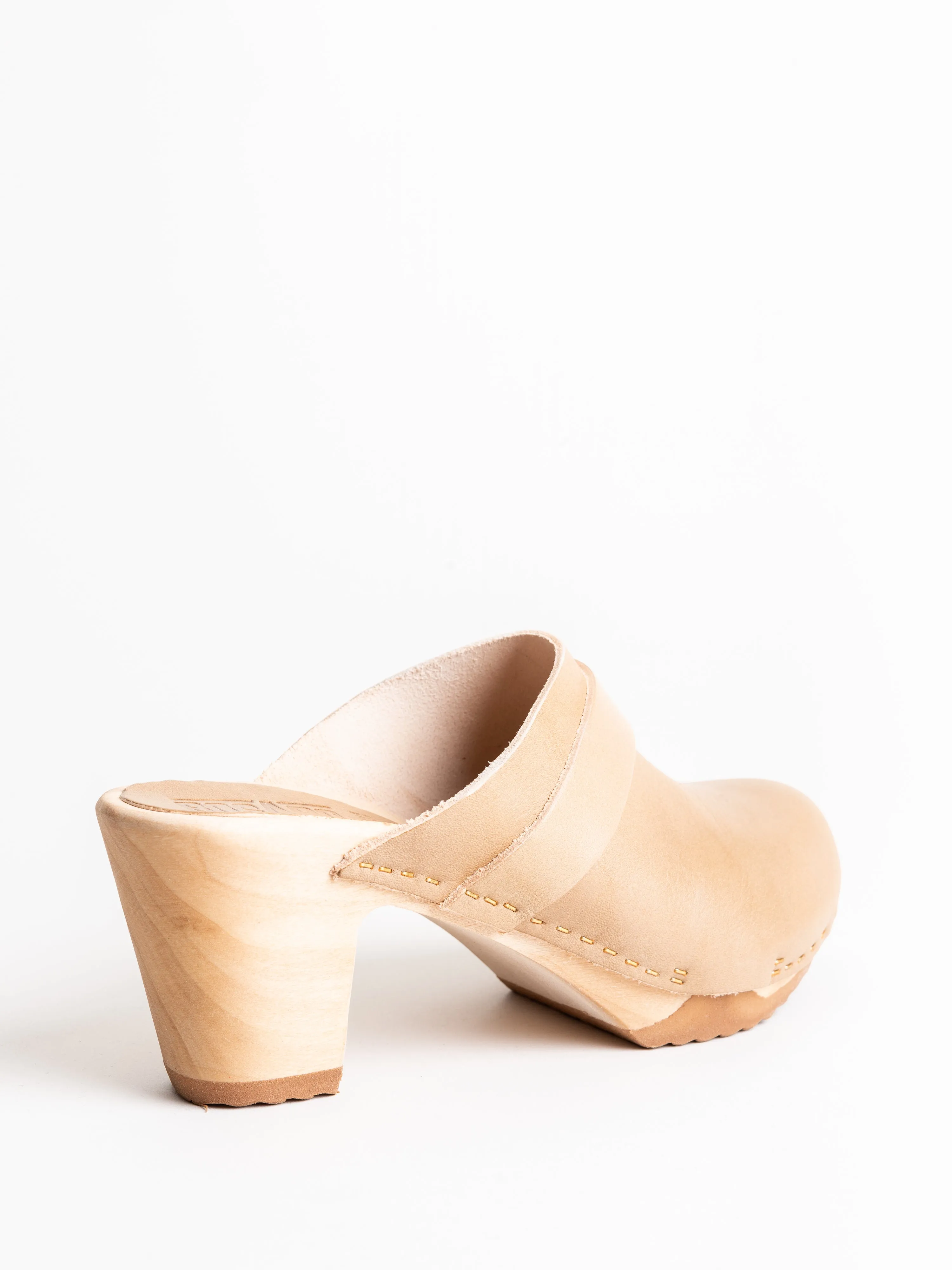 closed toe high clog - beige