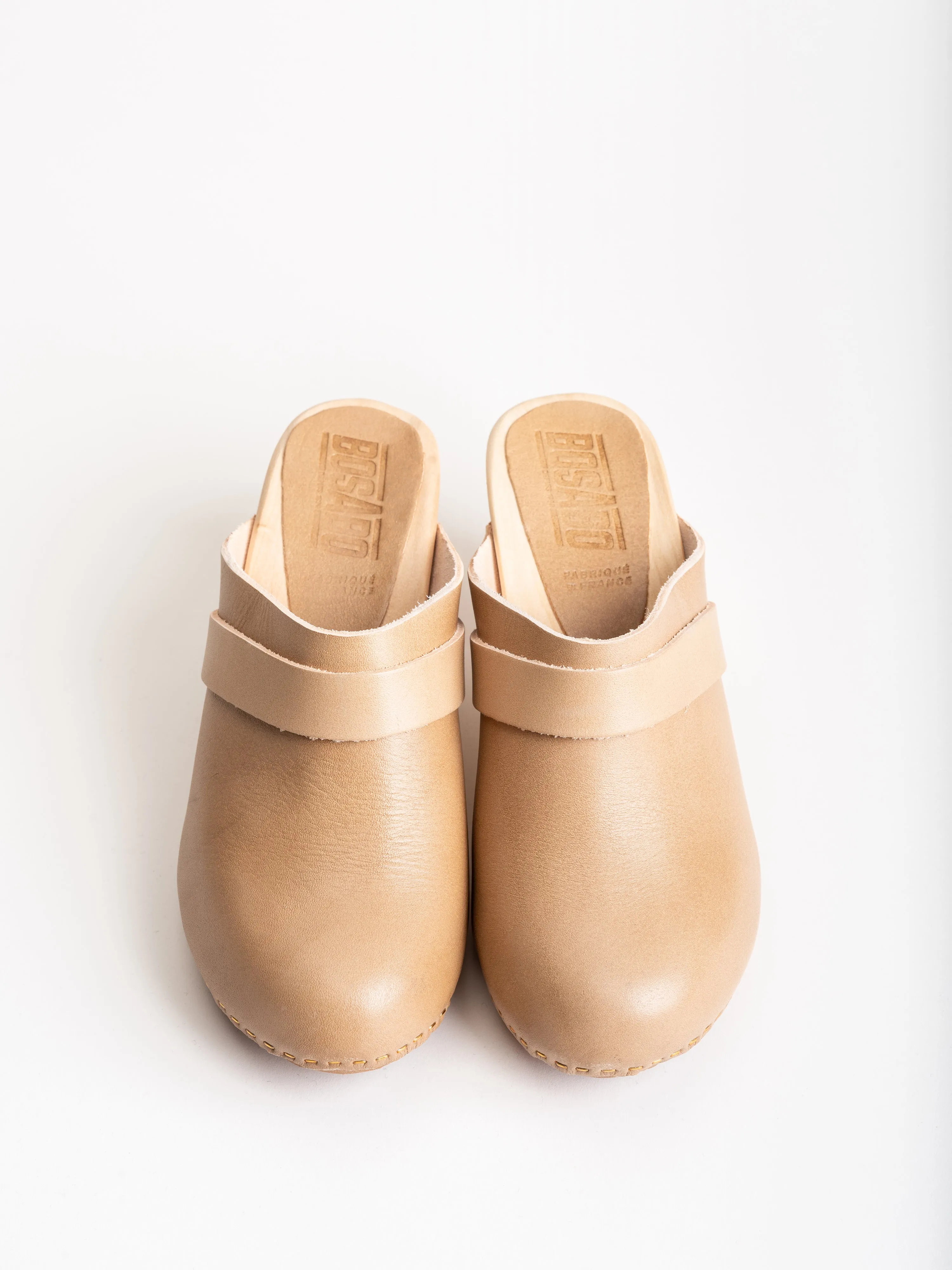 closed toe high clog - beige
