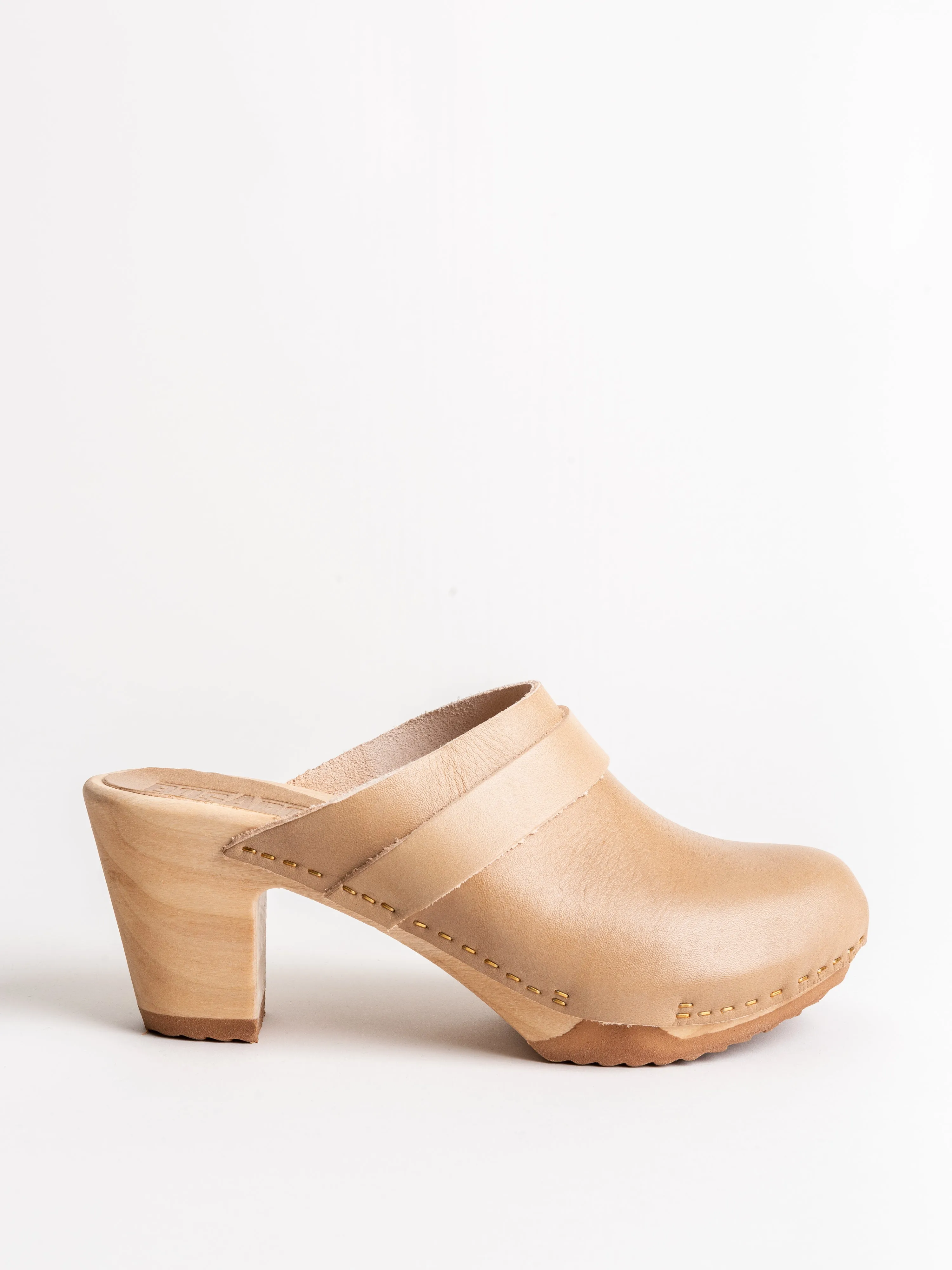closed toe high clog - beige