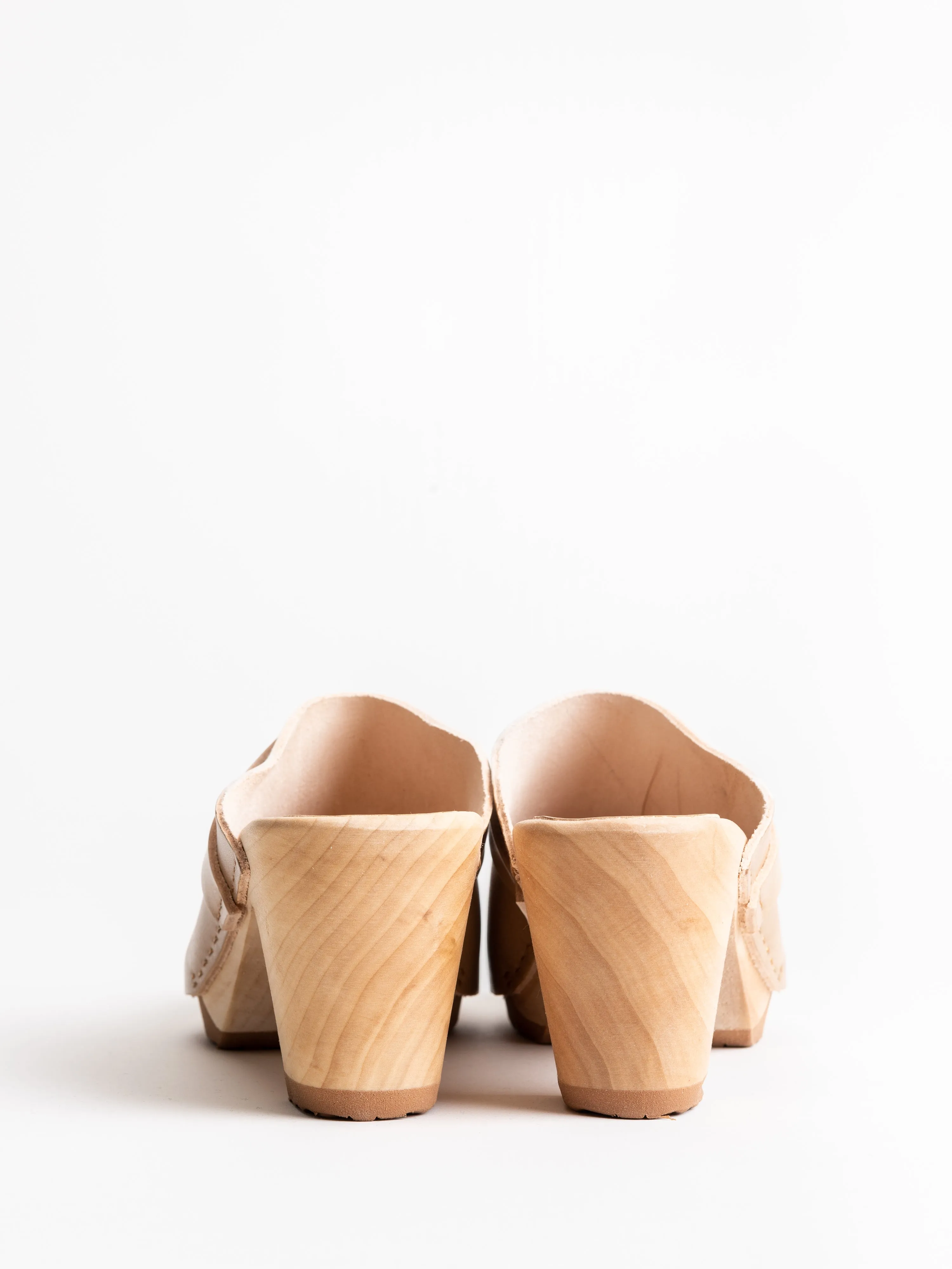 closed toe high clog - beige