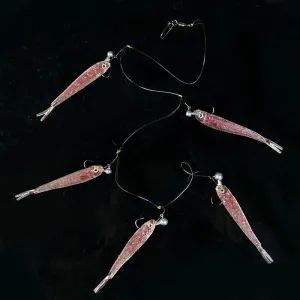 Cluster 5x Soft Lure Fishing jig Bait T Tail fluke weighted hooks and leader Swim Cast Bait
