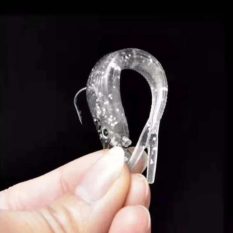 Cluster 5x Soft Lure Fishing jig Bait T Tail fluke weighted hooks and leader Swim Cast Bait