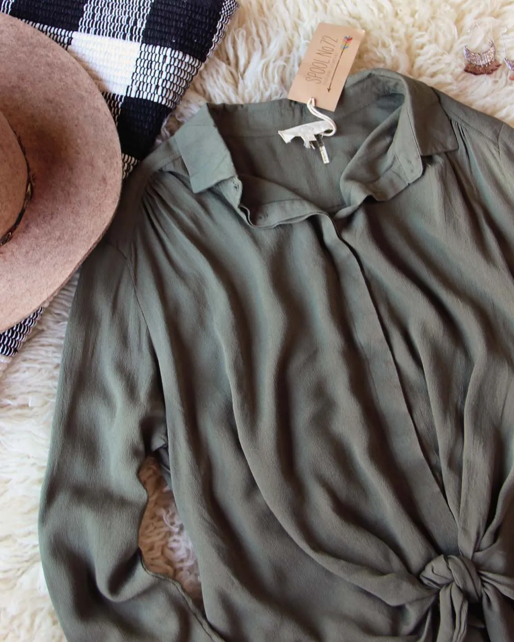 Colorado Tie Top in Olive