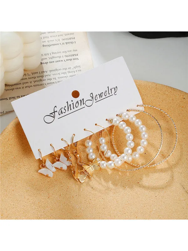 Combo of 11 Pair Cross Hoop and Stud Earrings