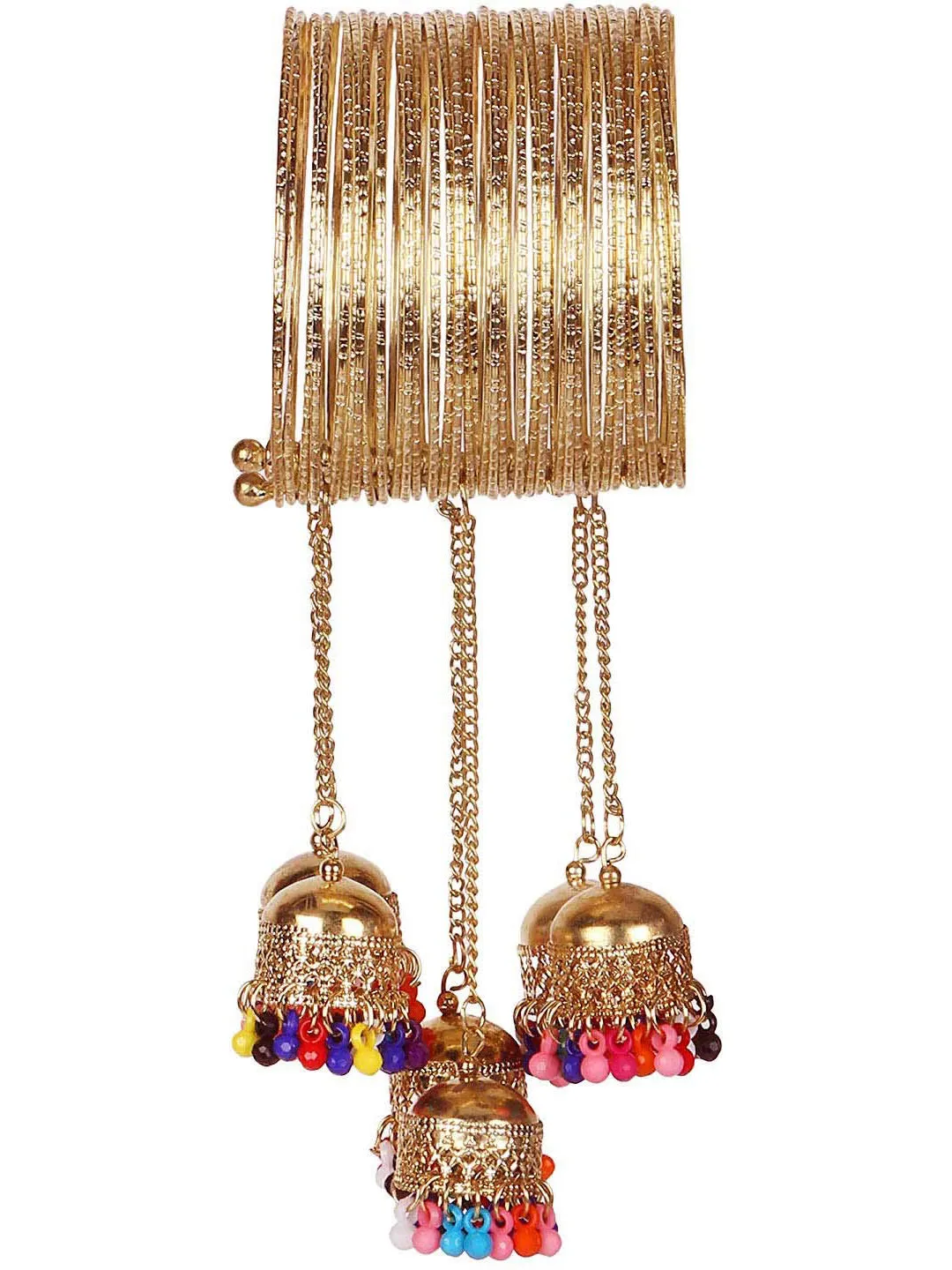 Combo of 2 Bangle Bracelet with Multicolor Beads Jhumki