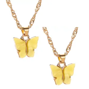 Combo of 2 Gold Plated Yellow Mariposa Pendant
