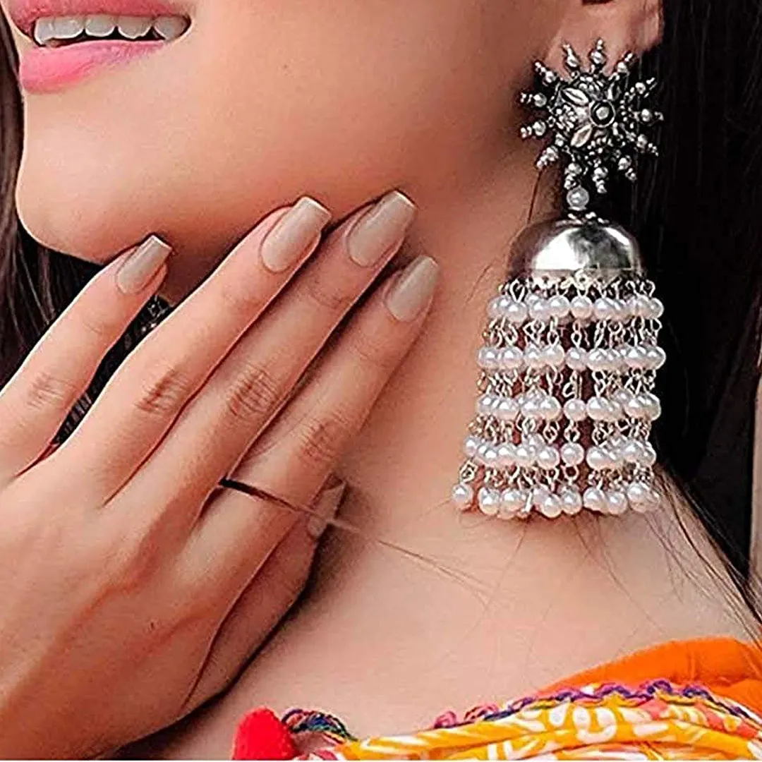 Combo of 2 Multicolor Ghungroo and Chain Linked Jhumki