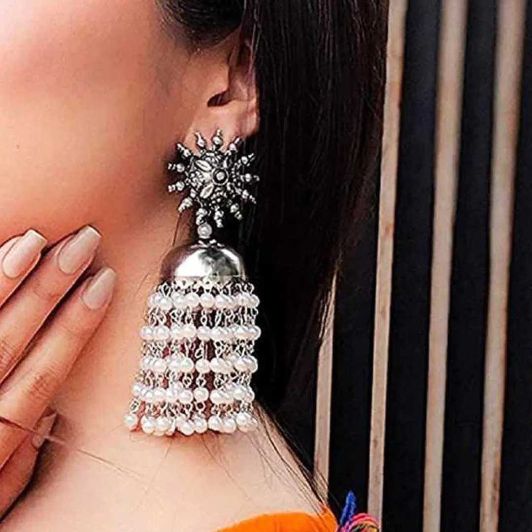 Combo of 2 Multicolor Ghungroo and Chain Linked Jhumki