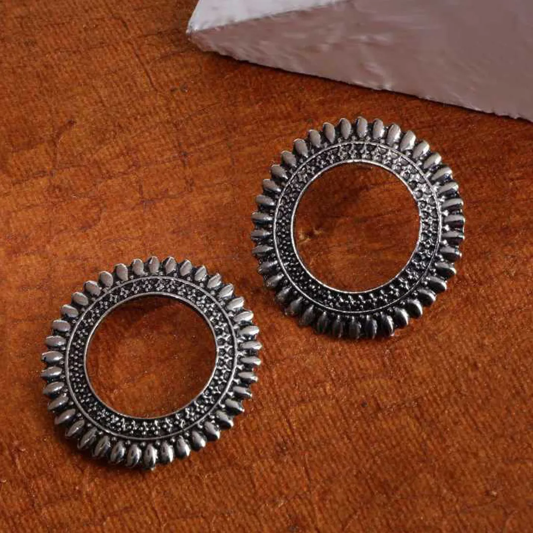 Combo of 2 Square Mirror and Round Earrings