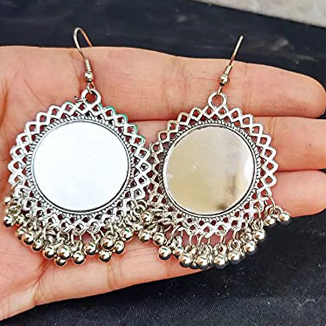 Combo Of 3 Pair Silver Chandbali and Layered Jhumki