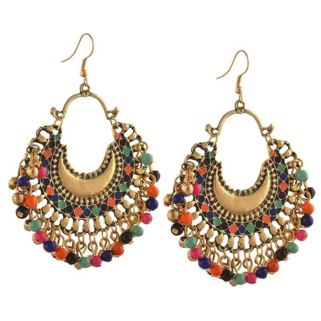 Combo Of 3 Pair Silver Chandbali and Layered Jhumki