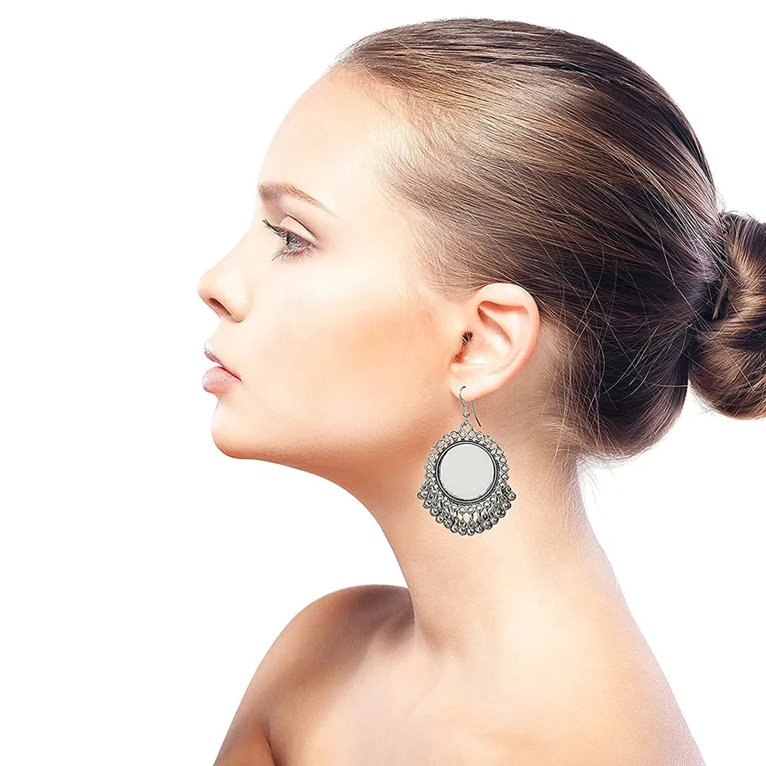 Combo Of 3 Pair Silver Chandbali and Layered Jhumki