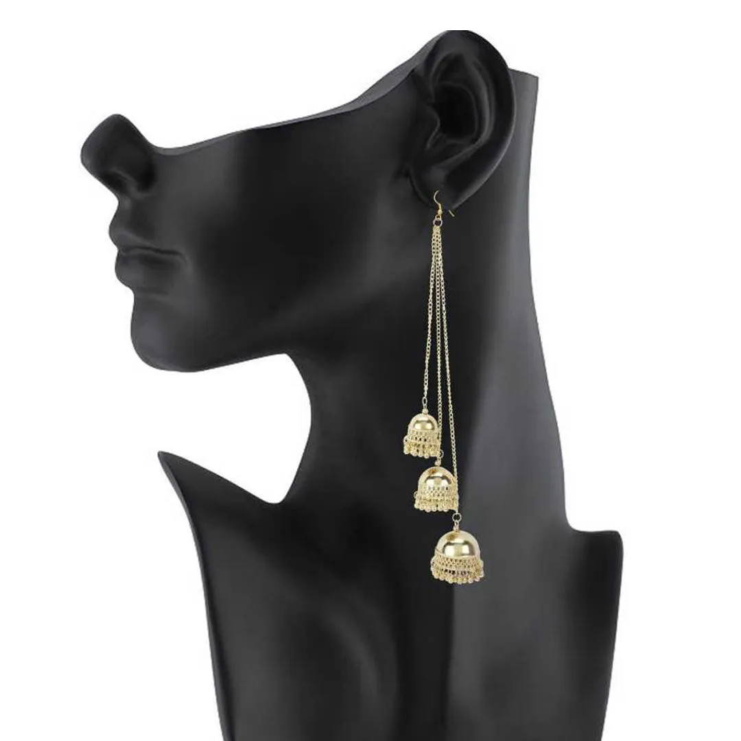 Combo of 4 Afghani Golden and Silver Layered Jhumki