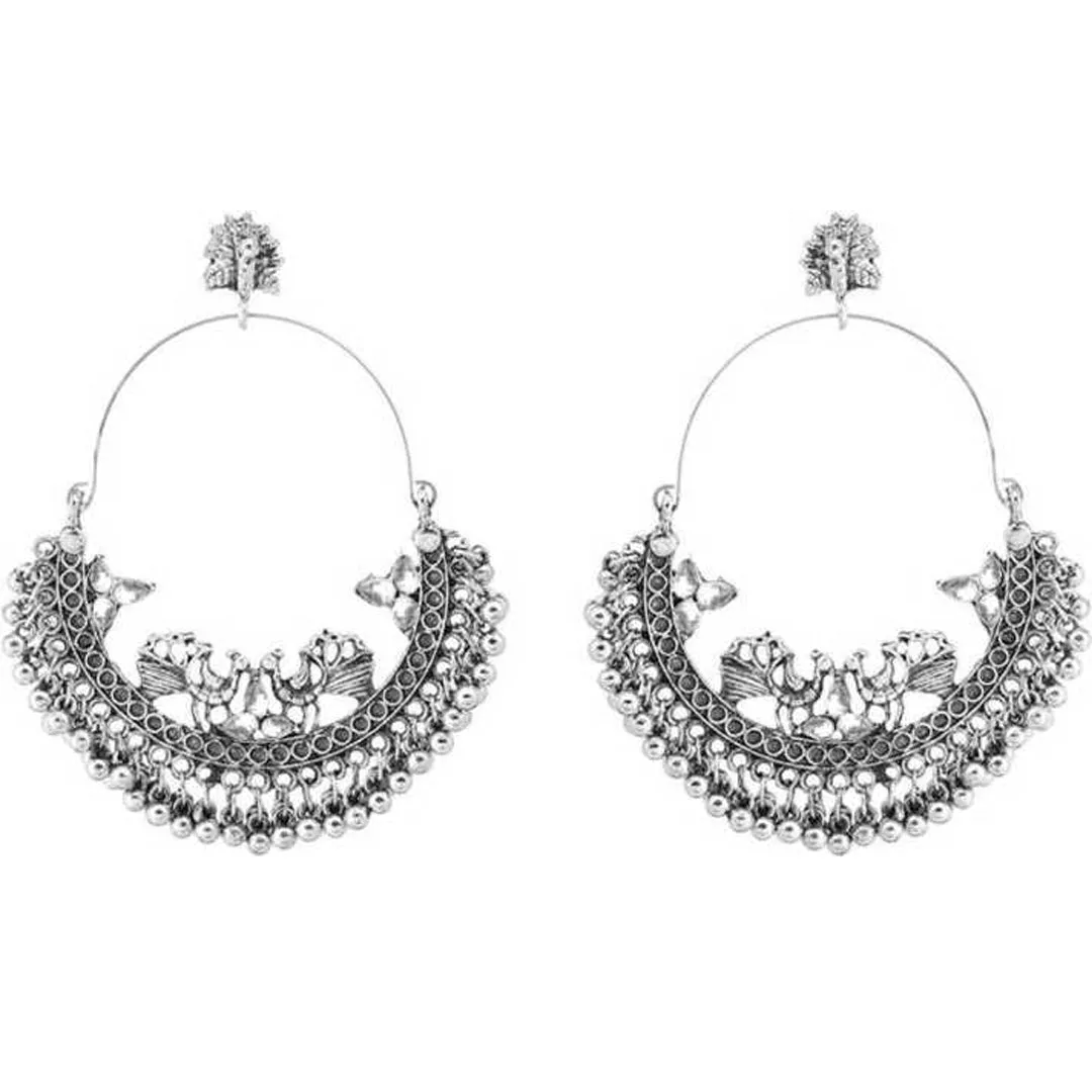 Combo of Silver Flower Jewelry Set and Jhumki