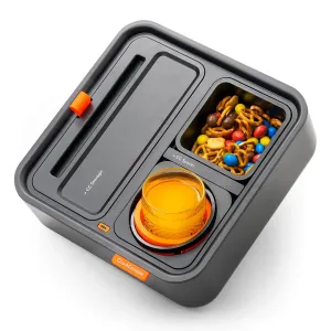 CouchConsole - Cup Holder with Phone Stand Tray (Dark Orange)
